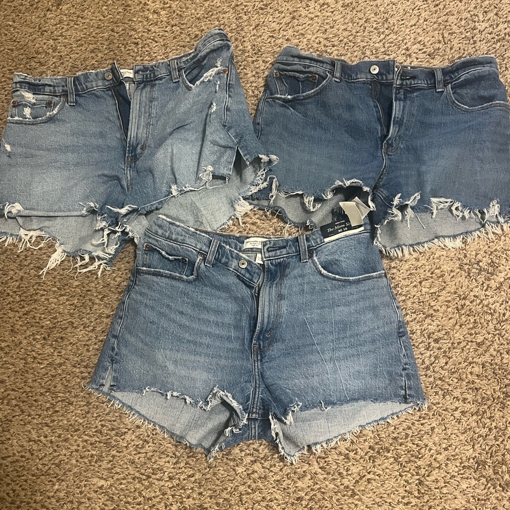 Abercrombie and fitch curve love denim shorts lot size 30&31